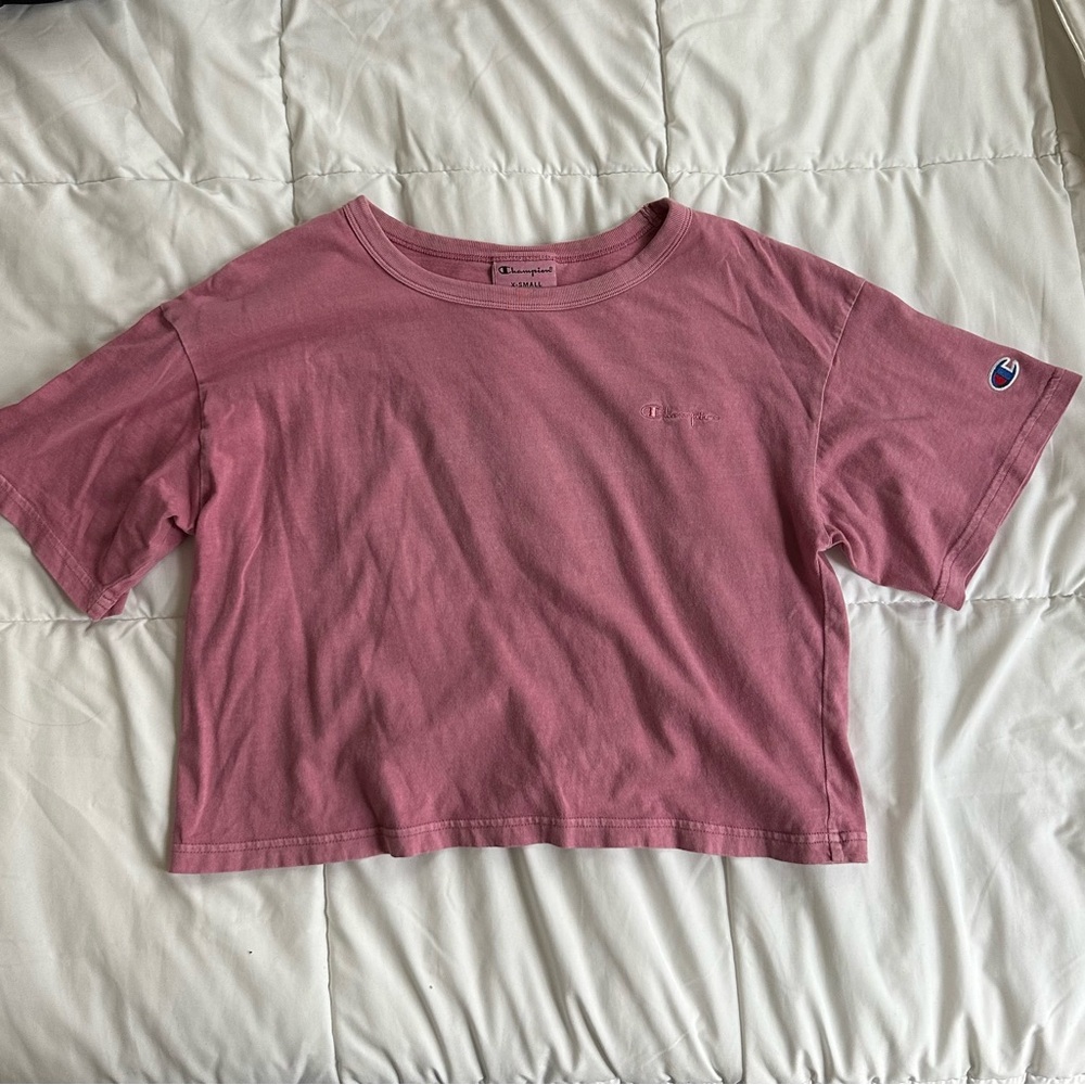 Champion Dusty Rose Cropped Tee - Champion